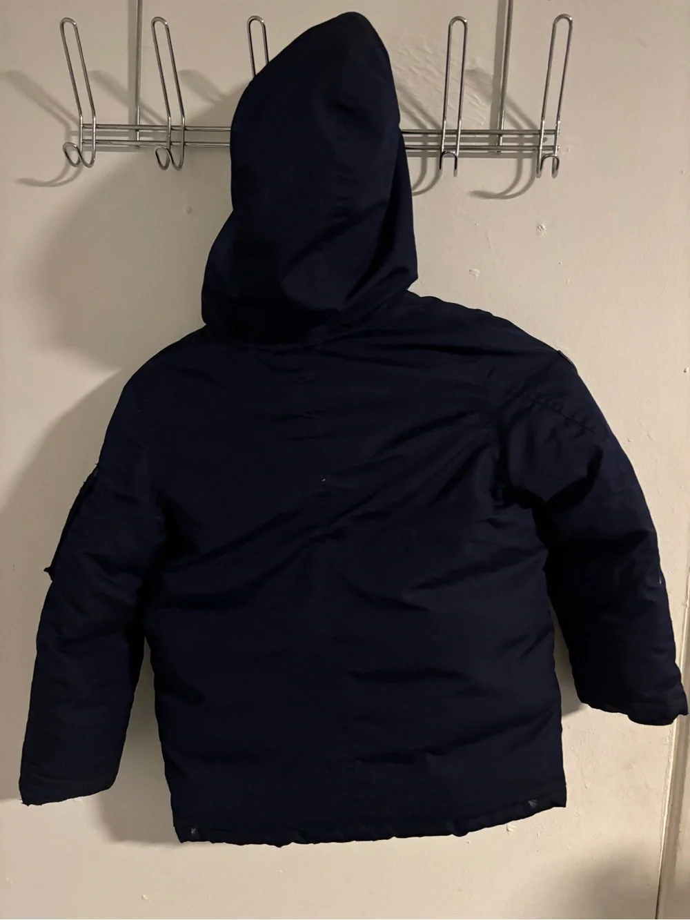 Polo Ralph Lauren Boys Size 6 Navy Hooded Winter Parka Jacket Fleece Lined